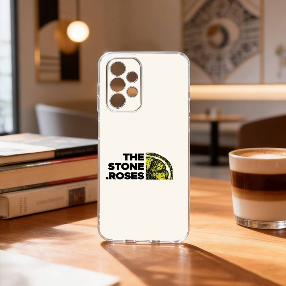 The S-Stone R-Roses Band Phone Case For Samsung S25,S24,S21,S22,S23,S30,Ultra,S20,Plus,Fe Transparent Cover