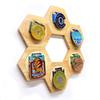 1Pc Wooden Hexagon Medals Storage Shelf Home Decorative Tool Racks Medal Album For Household Bedroom Decoration