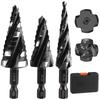 3 Piece Set Step Drill Bit Bearing Steel Stainless Steel High Speed Bearing Steel Four Spiral Flute 5 Piece Set