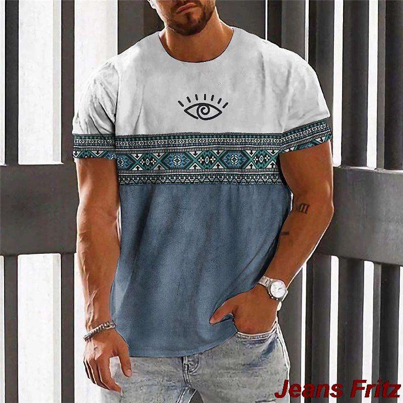 

Винтажная этническая футболка с 3D принтом, одежда с круглым вырезом, мужские топы, футболка большого размера с короткими рукавами, летняя свободная мужская уличная одежда, мужская одежда 6XL