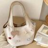 Summer Niche Sweet Love Canvas Handbag Versatile Fashion Commuter Shoulder Vegetable Basket Bag