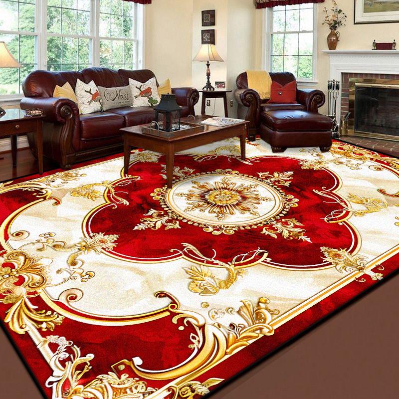 Retro Luxusní Měkké Koberce do Obývacího Pokoje Evropská Dekorace Pohovková Zóna Protiskluzové Podložky na Podlahu Ložnice Nádherný Koberec Přizpůsobitelný