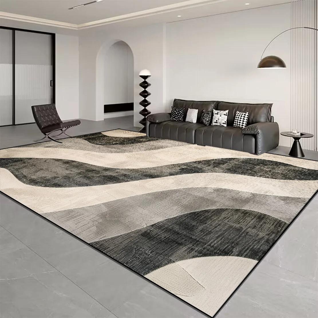 Петлевой ворс Современный Абстрактный Дизайн Кривых Бытовой Ковер Утолщенный Нескользящий Износостойкий Для Современного Украшения Гостиной 100*160cm