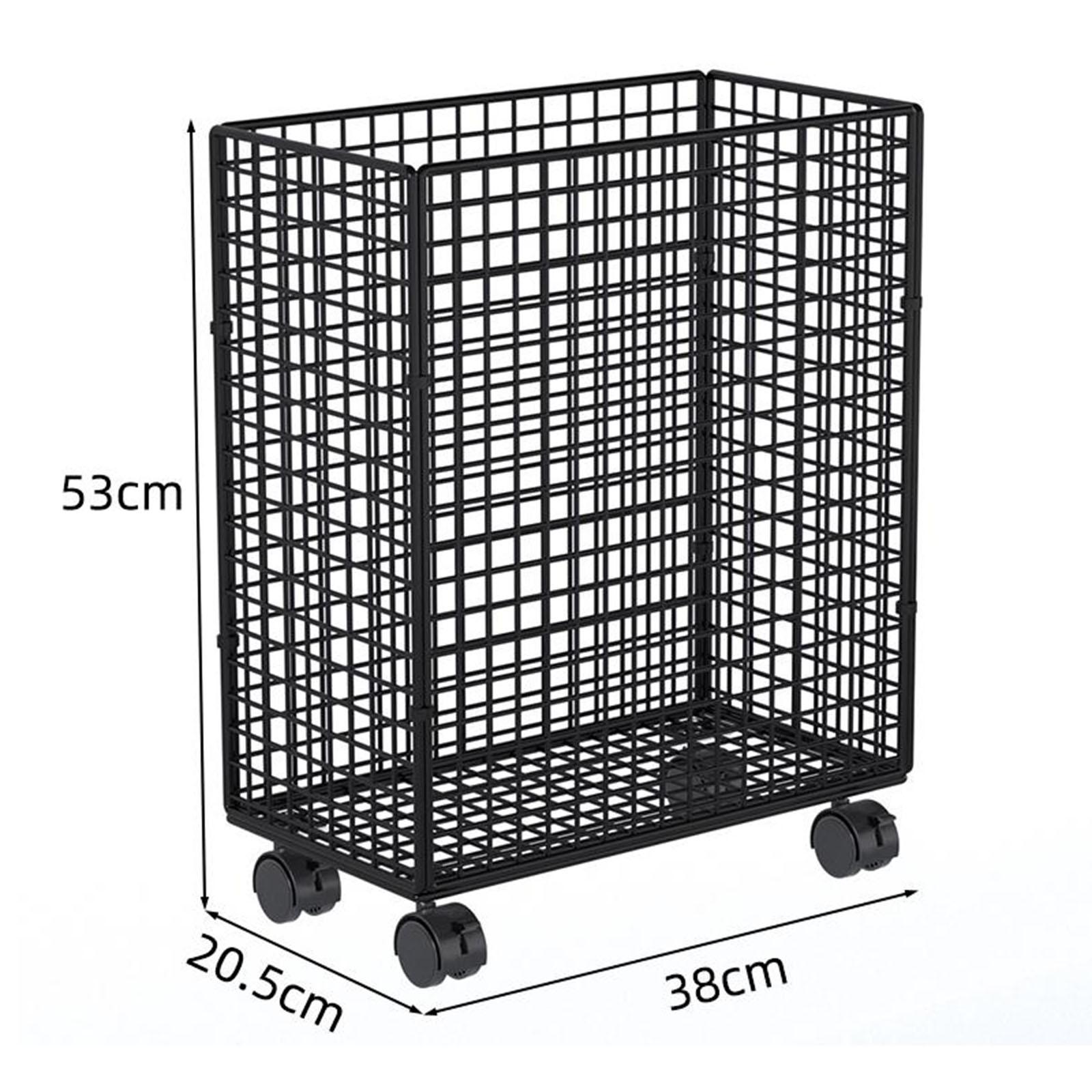 

Yoga Mat Storage Basket Home Gym Studio Organizer Cart Gym Workout Equipment Holder with Wheels for Foam Roller Yoga Strap