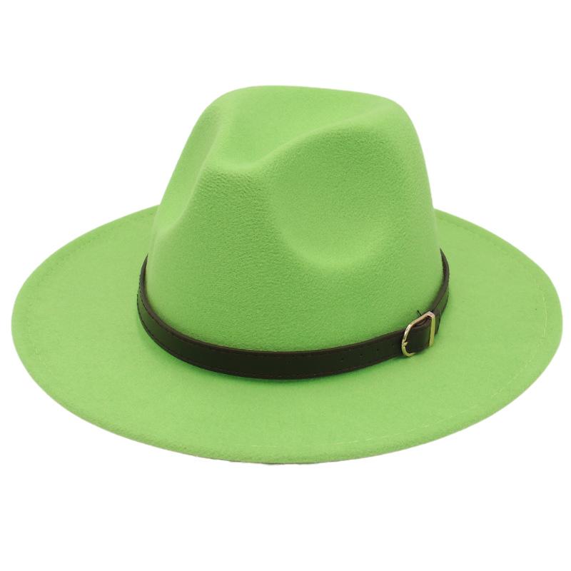 European And American Style Small Belt Top Hat Model Wears And Takes Pictures, Big-Brimmed Jazz Hat Modifies Face Shape, Ethnic Style Men'S And