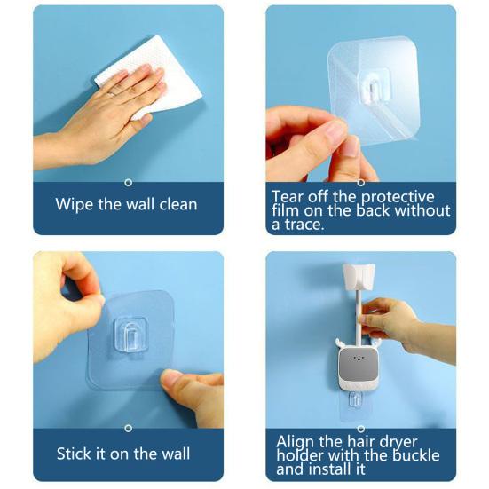 Hair Dryer Rack Wall Mounted Punch-free Universal Adjustment Antler Design Hands Free Hair Straightener Dryer Holder Bathroom Accessories