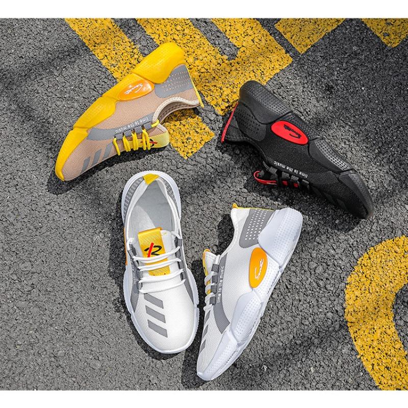 Men's New Arrival Fly-Knit Mesh Casual Running Sneakers – Breathable Lightweight Lace-Up Cloth Shoes, Trendy Comfortable Athletic Footwear for Daily