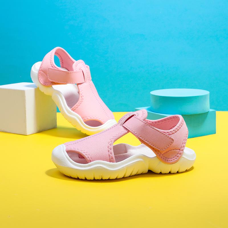 Kids' Cross-Strap Waterproof EVA Beach Sandals - Trendy Summer Sports Shoes for Boys and Girls