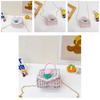 Childrens Cartoon Pattern Pu Shoulder Bag With Artificial Pearl Bow And Flower Decoration For Daily Casual Wear