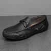 Round Toe Leather Shoes for Men Moccasin Suede Soft Loafers Flat Man Casual Shoe Fashion  Summer Sale New In Designer Pu On