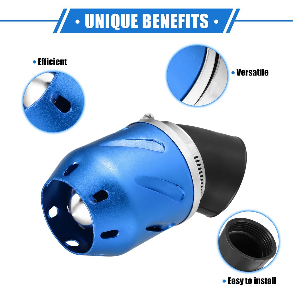 VekAuto Motorcycle Air Filter 26/35/42/48mm ID 140x700mm Motorcycle ATV Durable Aluminum Alloy Blue