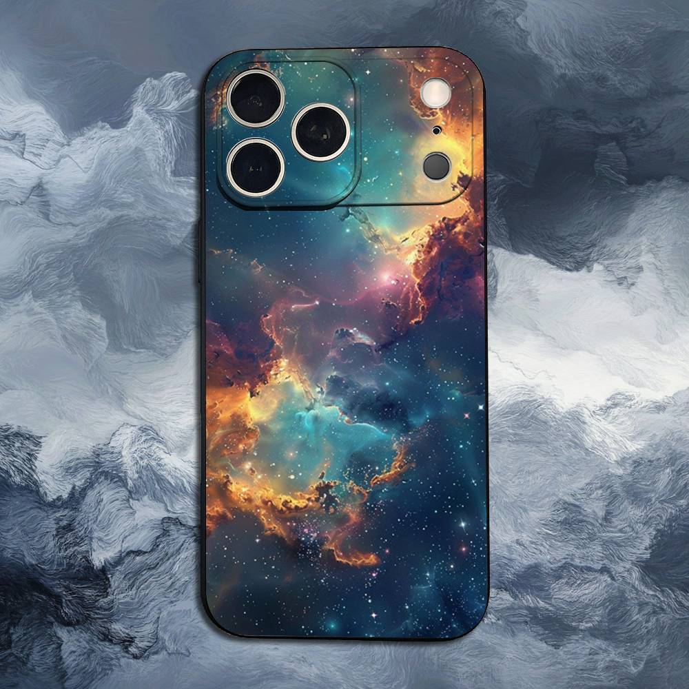 Space For Galaxy Universe For iPhone 13,16,11,14,17,12,15,Plus,Pro Max,XS,X,XR,SE,Mini,8,7,Phone Case Soft Silicone Black