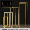Golden Wrought Iron Wedding Aisle Markers: Square Flower Ball Stand for Wedding Decorations