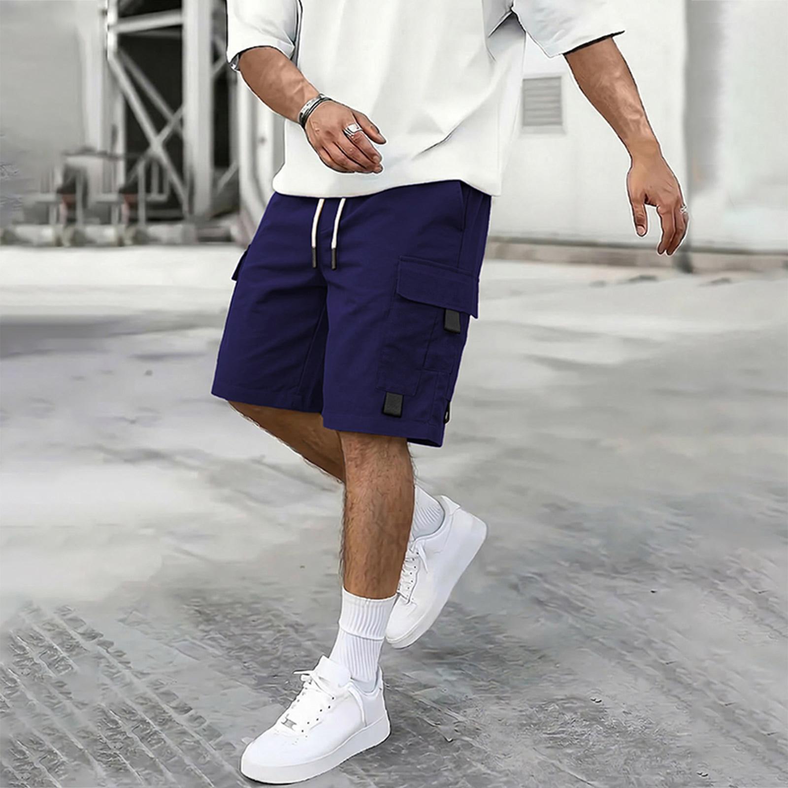 

Men s Casual Cargo Shorts with Elastic Waistband and Multiple Pockets for Everyday Wear father day gifts my orders XL Темно-синій