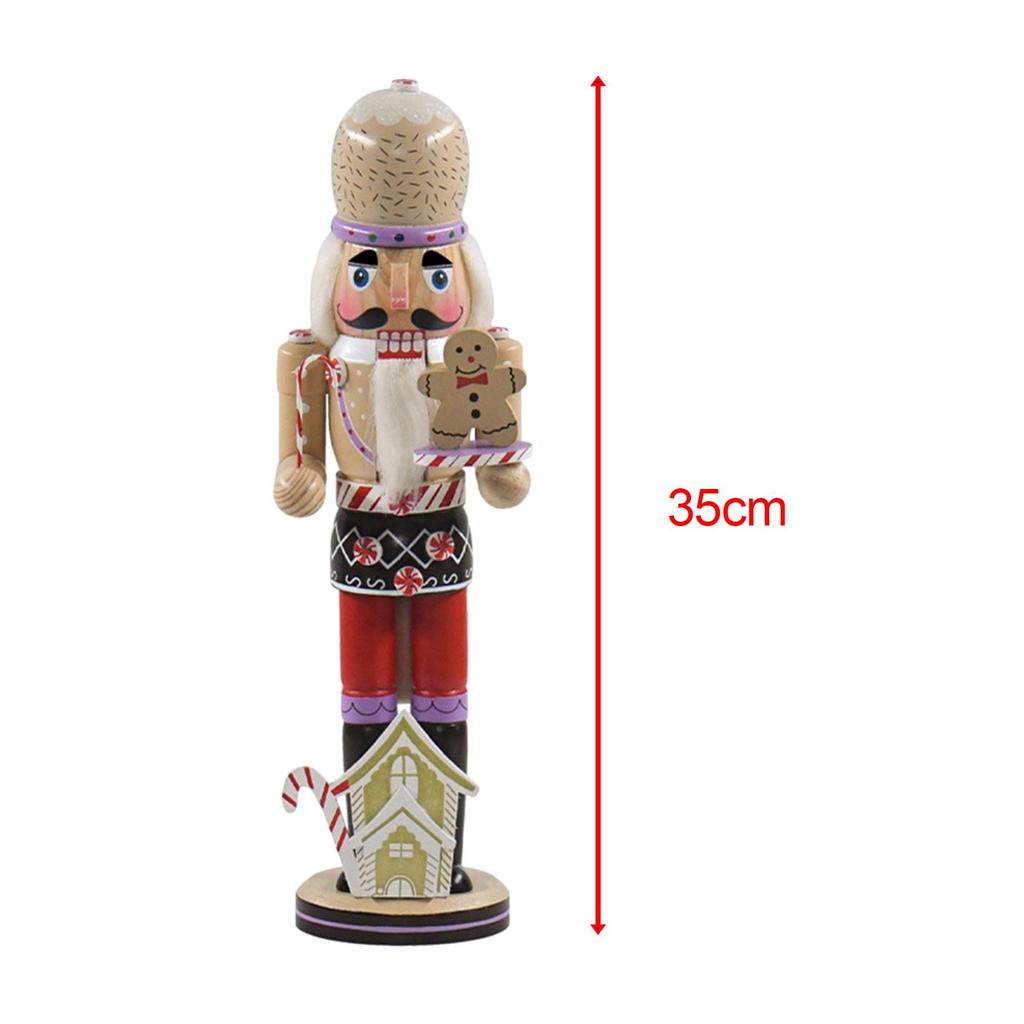 Nutcracker Figure Doll Wooden Nutcracker for Desktop Fireplace Decoration