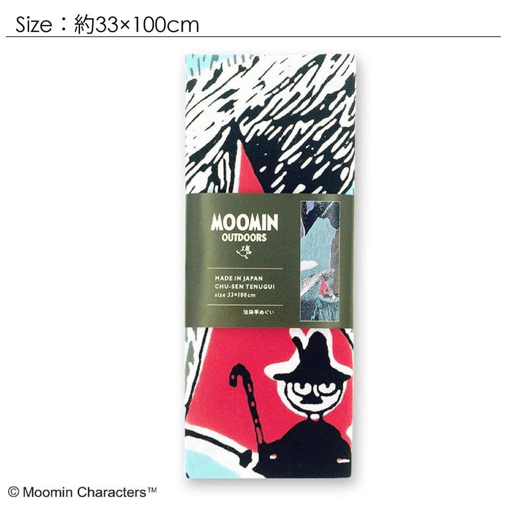 Miyamoto Towel Moomin Dyed Tenugui 33 x Made in 51051 (Tent) - Red, Approx. 100cm, Japan,
