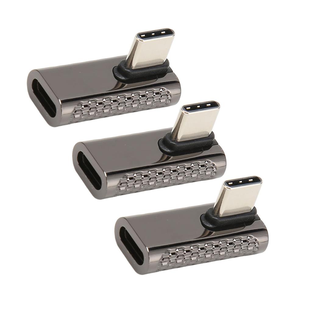 3Pcs USB C Right Angle Adapter Female To Male 20Gbps 8K 60Hz Middle Bend Type C 4.0 Adapter for PC