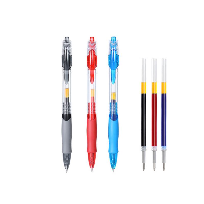 GP1008 Schwarzer Druckkugelschreiber mit rotem und blauem Pinsel, Büro-Gel und hochwertigem Kugelschreiber