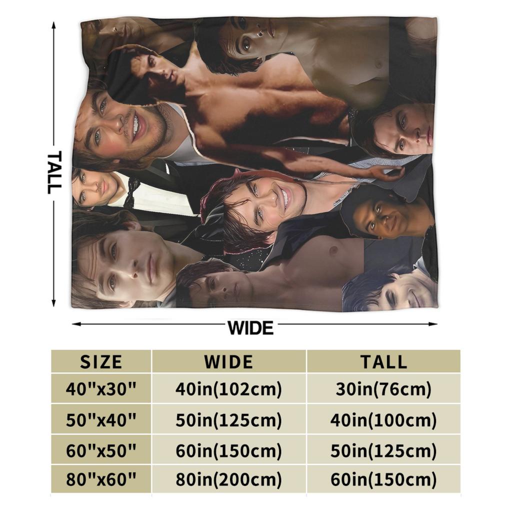 The Vampire Diaries Damon Salvatore TV Series Blanket Picnic Flannel Throw Blanket For Home Decor Soft Quality Bedspread Gift