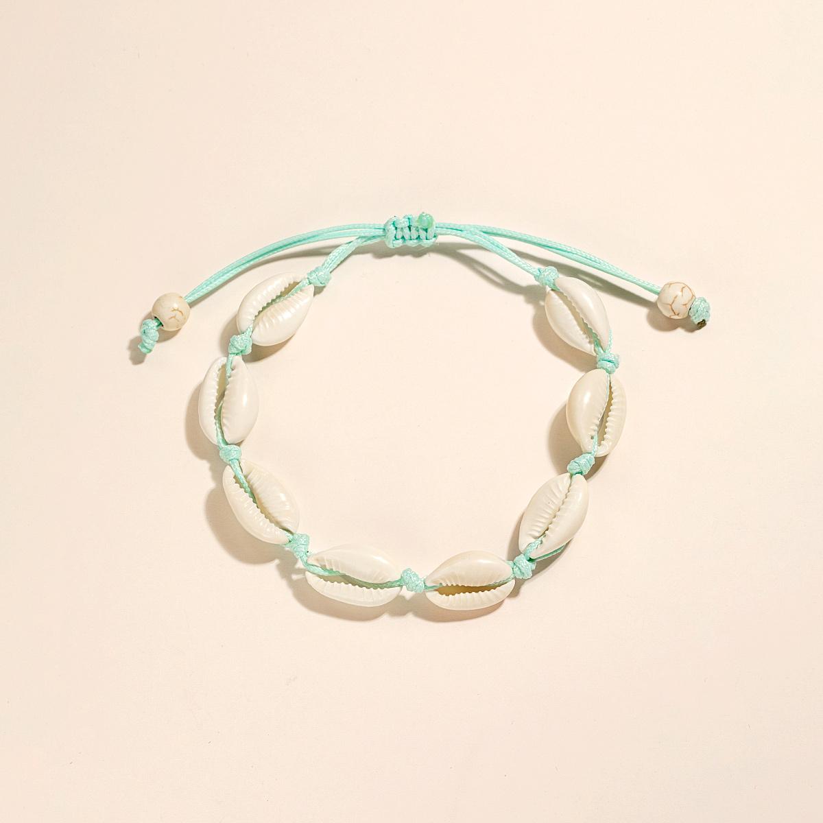 

Bohemian style colorful rope woven shell beach women s foot rope
