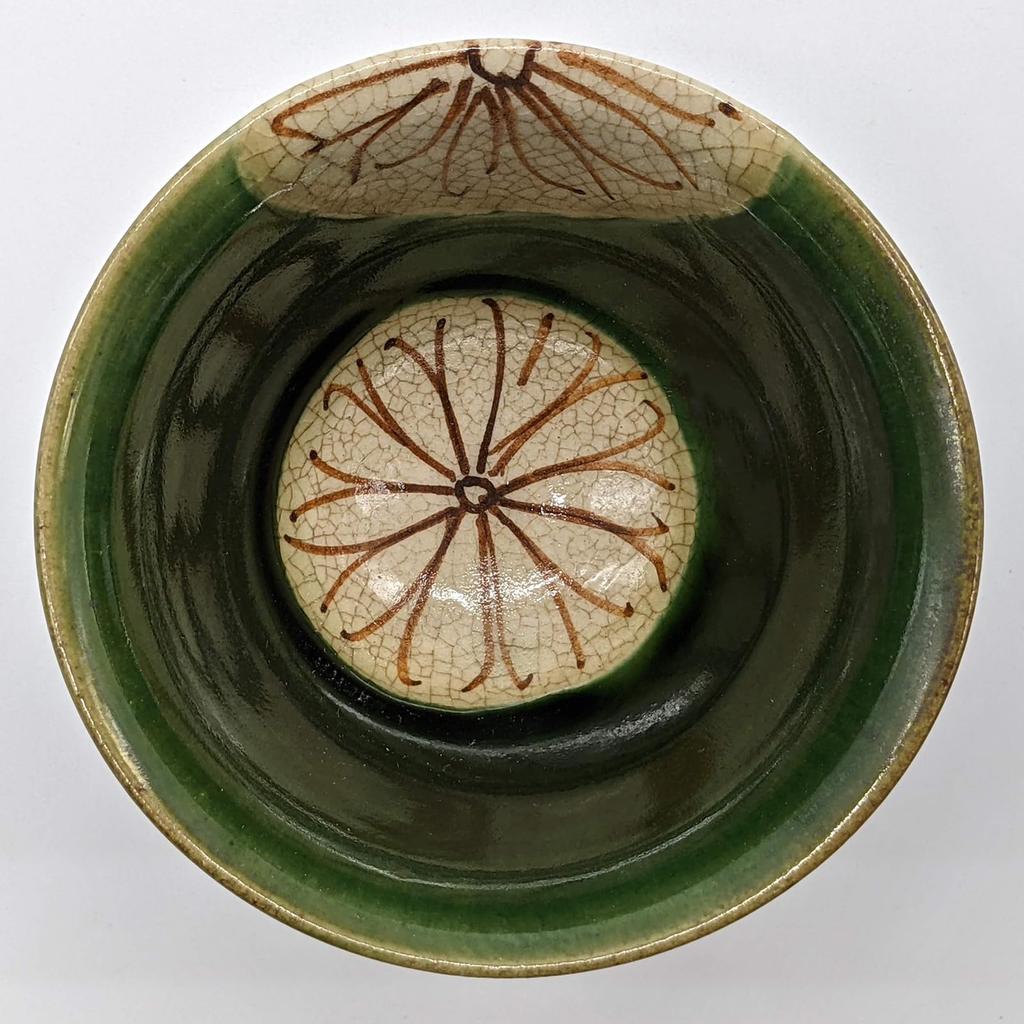Utsuwa Roan Seto Ware Rokubei Oribe Chrysanthemum Made In Teacup, 10cm, Style, Pattern, Japan, 007-0026