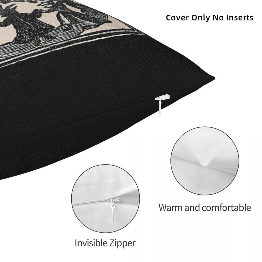Witches Circle Dance Square Pillowcase Polyester Linen Velvet Creative Zip Decorative Pillow Case Home Cushion Cover