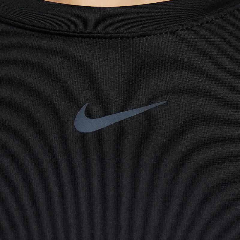 Nike Solid Color Logo Round Neck Slim Fit Short Sleeve T-Shirt Women Tops Black HJ1055-010