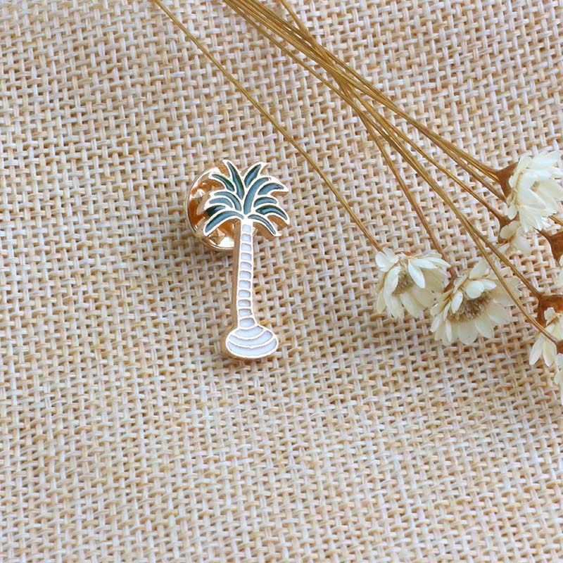 Monstera Potted Plant Enamel Pins Cactus Coconut Tree Custom Cute Cartoon Lapel Brooch Bag Jacket Badge Accessories Jewelry Gift