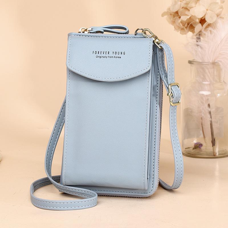 

Women s 2025 Versatile Solid Color Crossbody Phone Bag & Zipper Wallet