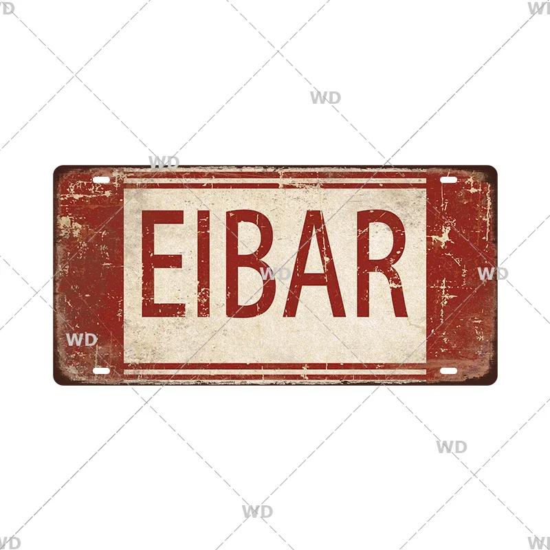 Spain City Metal Sign Licenses Plate Plaque Metal Vintage Tin Sign BARCELONA/MADRID/SEVILLE Flag Bar Pub Man Cave Club Poster