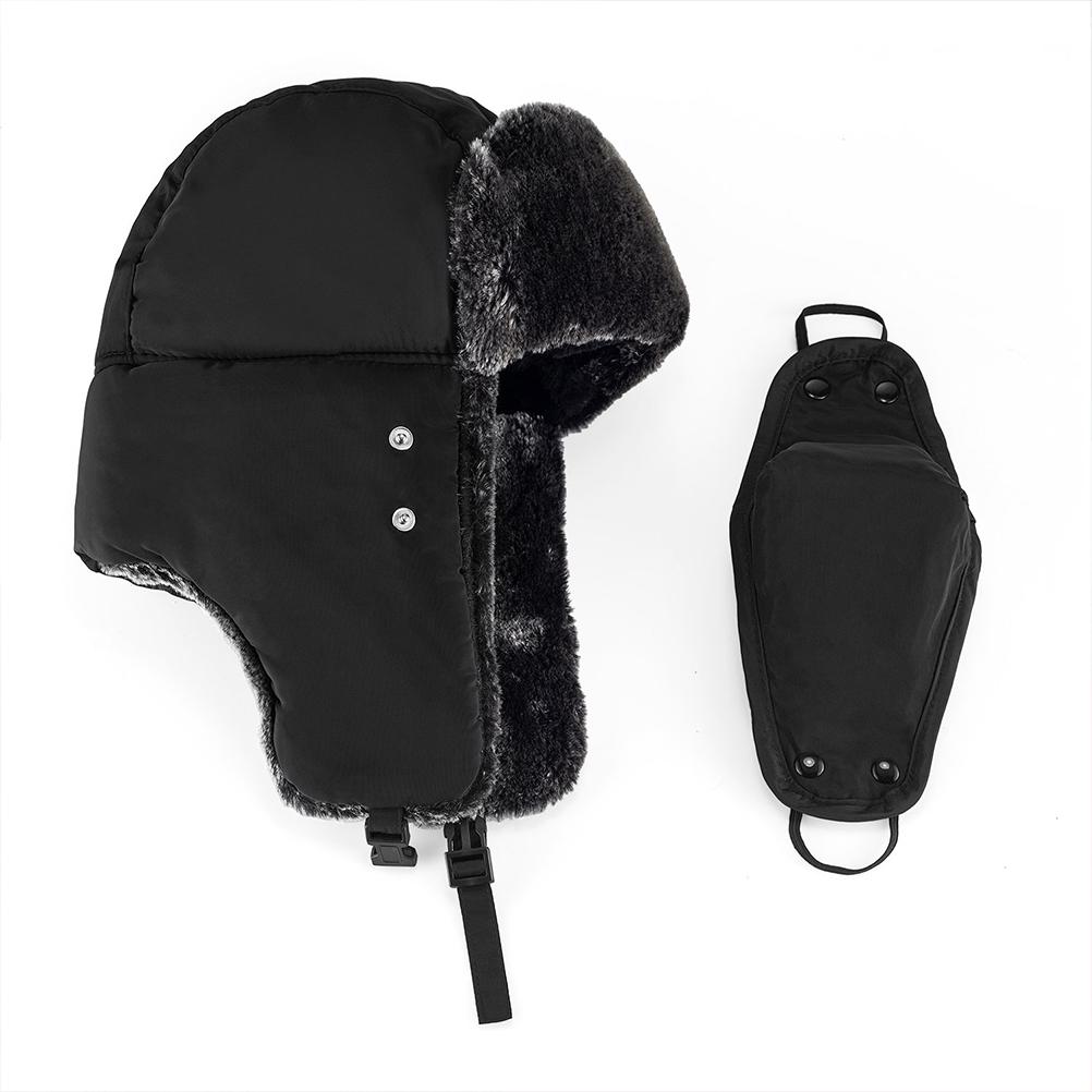 Unisex Warm Trapper with Detachable Mask Windproof Soft Winter Hat