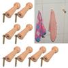 10pcs Portable Sturdy Wood Shaker Pegs Adhesive Hook Convenient for Towels Coat and Bags In Bathroom or Kitchen