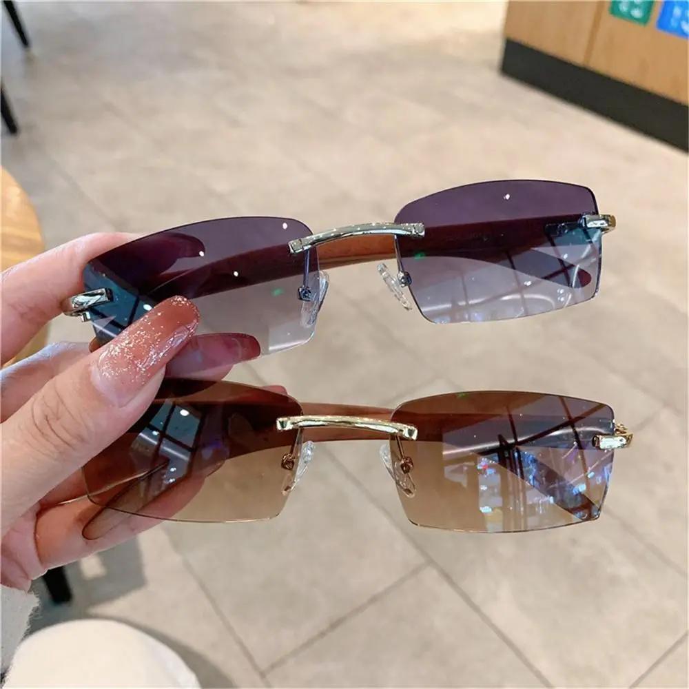 Trendy Punk Sunglasses Rimless Sun Glasses For Men Women Fashion Uv400 Driving Shades Frameless Gradient Eyewear Sunglass Man