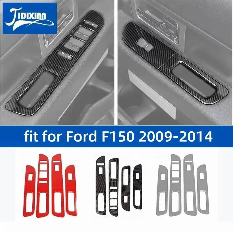 JIDIXIAN Car Interior Window Lift Switch Button Decoration Panel Cover fit for Ford F150 2009 2010 2011 2012 2013 2014