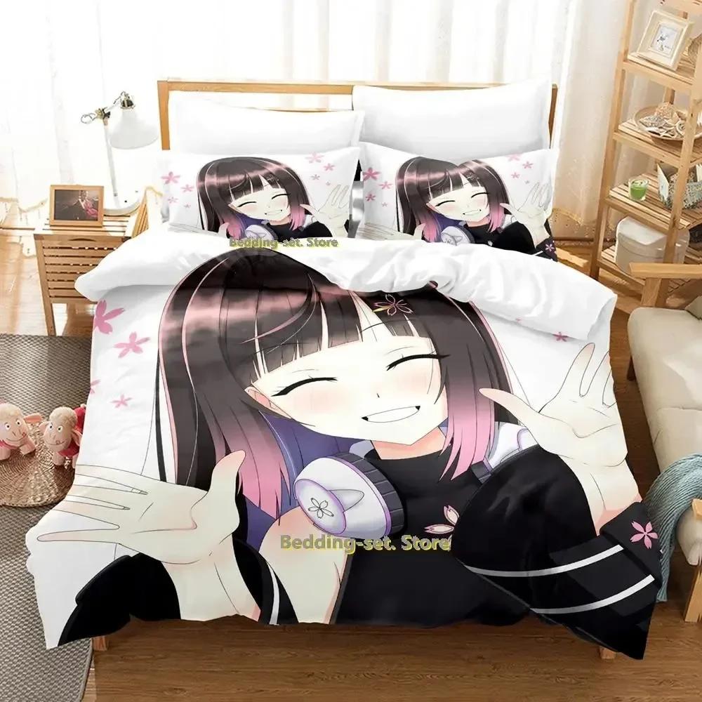 Hana Yomeguri Bedding Set Single Twin Full Queen King Size Bed Set Adult Kid Bedroom Duvetcover Sets Kawaii Anime Bed Sheet Set