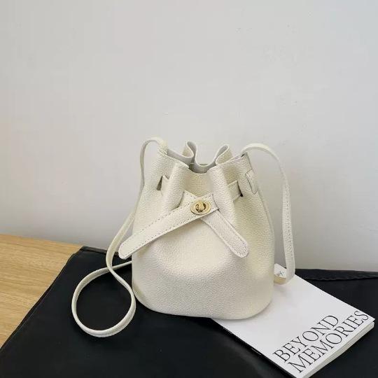 Tide Mini Bucket Women's Bag Fashion Casual Lychee Pattern Crossbody Shoulder Bag