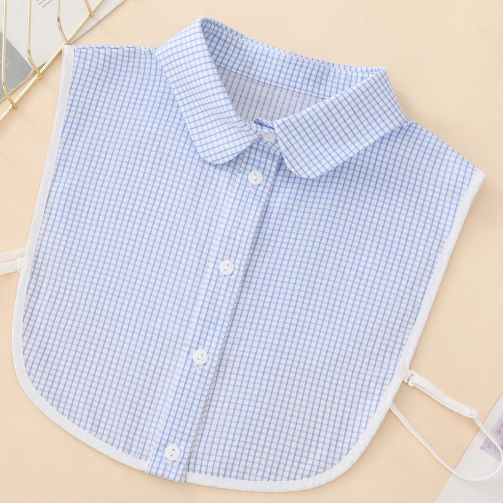 Perfect Match Autumn-Winter Plaid Fake Collars With White Trim—Decorative, Versatile For Women'S Sweaters.