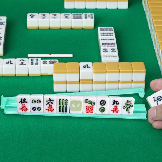 Mahjong Rack Pusher Clear Acrylic Heavy Duty Portable Multifunctional American Mah Jongg Tile Holder Push Ruler Mahjong Accessories