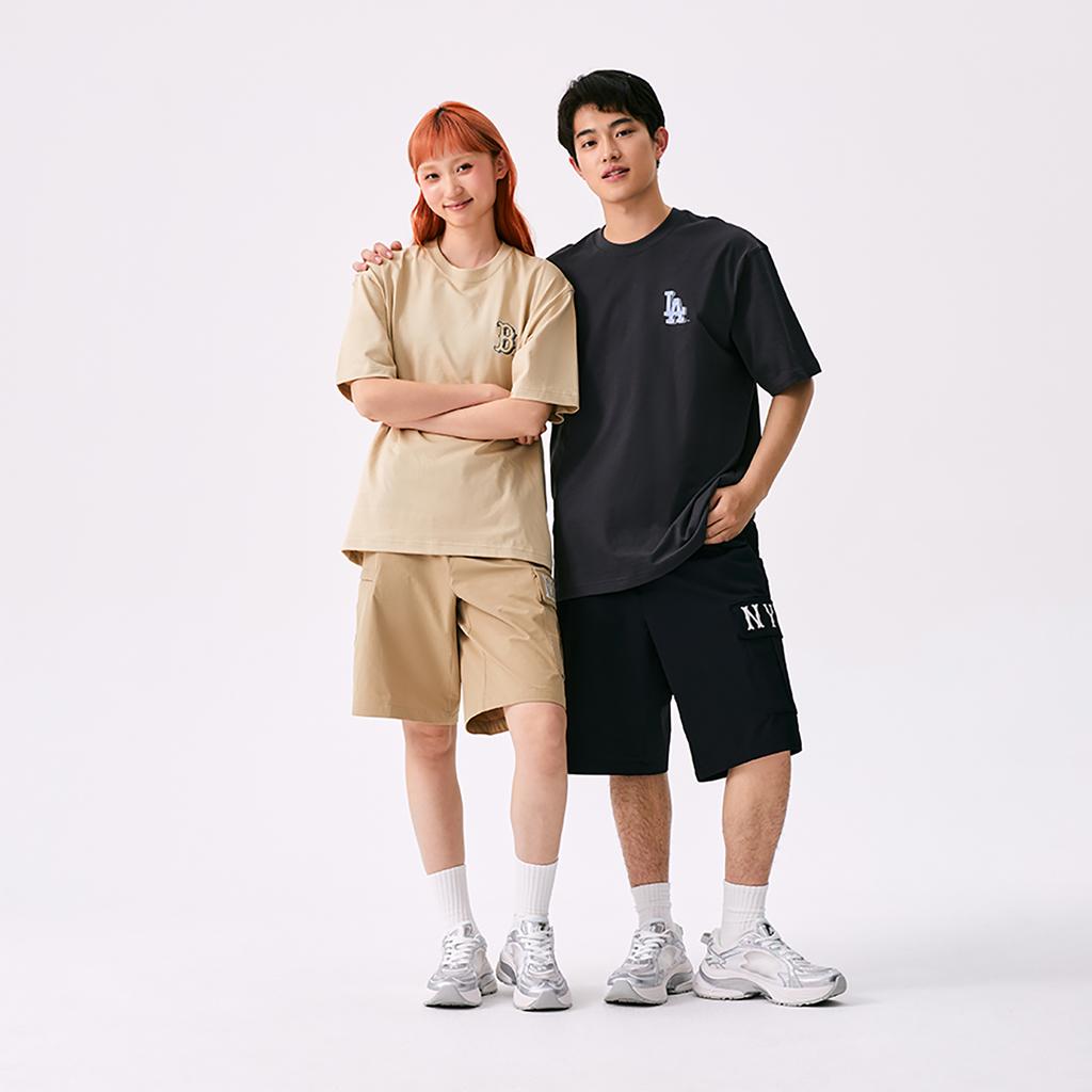 New MLB MONOGRAM Collection Los Angeles Dodgers SS25 T Shirt Unisex Charcoal Gray 3ATSM2153-07CGS