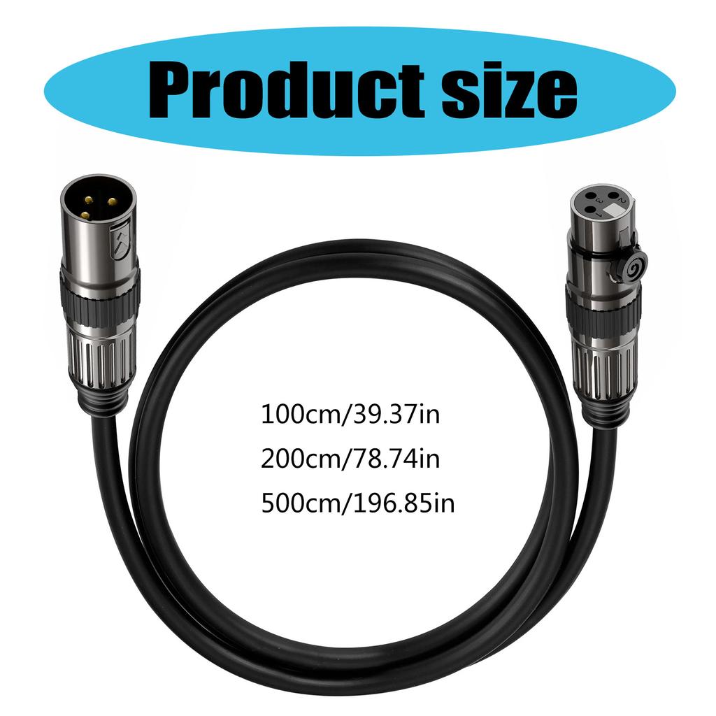 Professional XLR Male To Female Microphone Cable Oxygen Free Copper OFC Audio Adapter Cord High Durability PVC Jacket