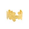 CARLIDANA Fashion Jewelry Gold Plated Bracelets Gift Stainless Steel Hammer Butterfly Flower Cuff Bangle Earrings Rings Set