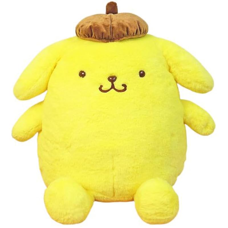 Nakajima Corporation Fluffy Pompompurin Large Yellow Plush Toy H45xW47xD45cm Sanrio Large Pompompurin Gift 143136-20