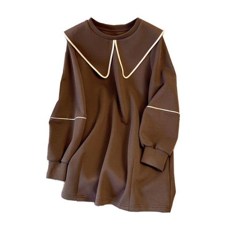 Women Fleece Jacket Casual Loose Doll Collar Sweatshirt Top for Women
