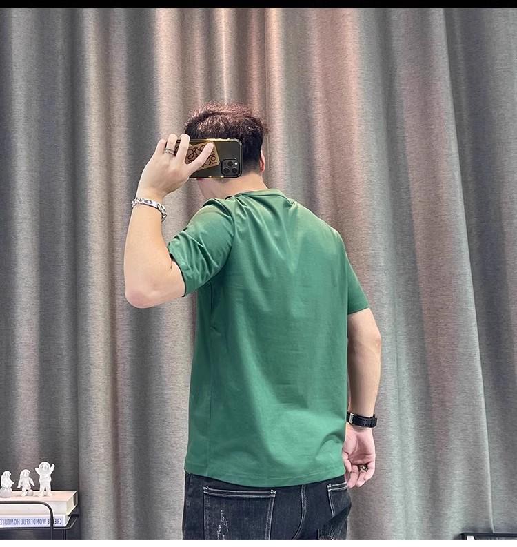 Camiseta Masculina Moderna de Manga Curta com Estampa de Letras 2024