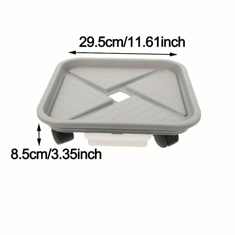 Klatka na kulę roślinną z czterema kółkami i tacą ociekową, Kwadratowy wózek do doniczek, Mobilny stojak na rośliny ogrodowe na kółkach