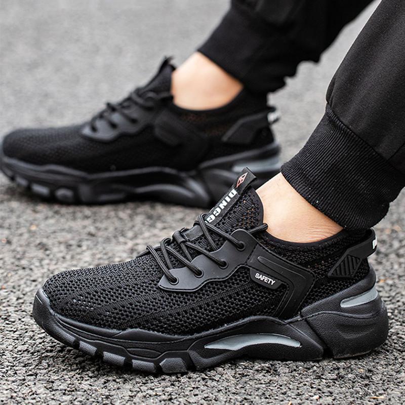 Herren Mode atmungsaktive Stahlkappe Schuhe Air-Mesh Sommer Arbeitsstiefel Außenbereich Arbeiter Sicherheit Sneaker Sicherheitsschuhe schützen