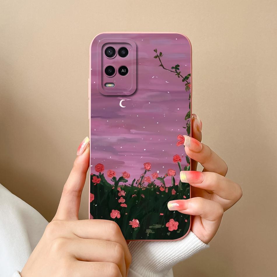 For Oppo A54 A54S Case Simple Cute Design Full Protection Phone Housing For Oppo A 54 4G Back Cover Soft Liquid Silicone Fundas