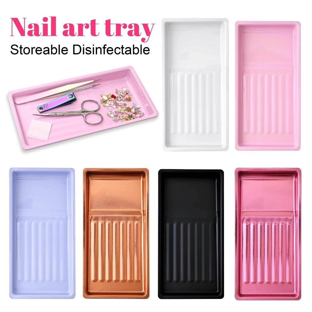 Stainless Steel Storage Tray Multifunctional Nail Art Plate Durable Metal Tray  For Nail Salon