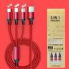 2.8A Pleciony Kabel Danych Wielofunkcyjny Trzy w Jednym do Szybkiego Ładowania