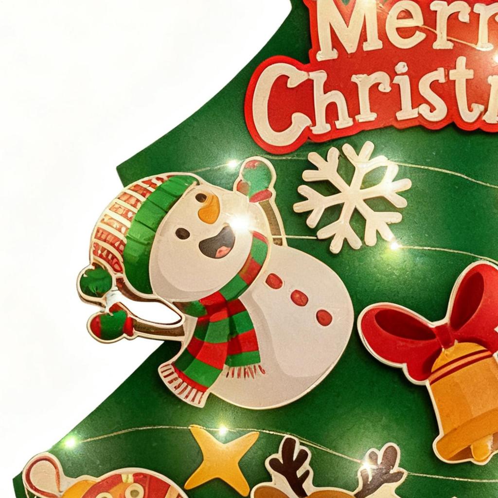 Toddler Christmas Tree With 9.8ft LED Light String Decoration Children's Christmas Tree For Bedroom Nursery Outdoor Indoor